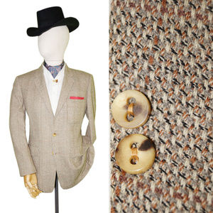 VINTAGE HANDMADE 39R CHARLES LYONS TWEED SPORTCOAT